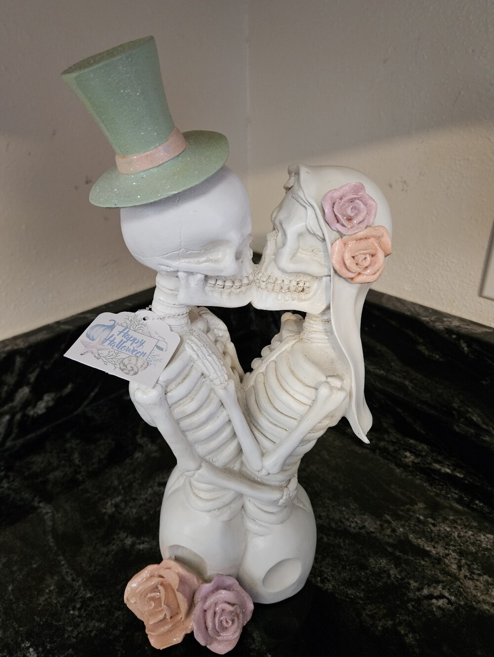 Halloween Skeleton Bride & Groom Figurine 18” Decor - NWT Like New